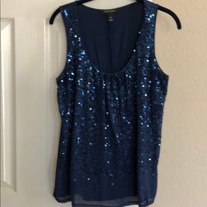 Sequin navy tank style top